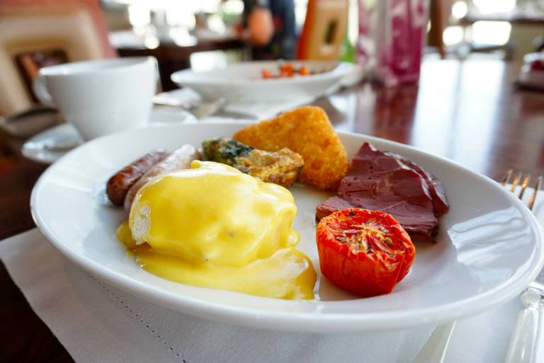 Lovely poached eggs! The yolk was cooked perfectly and nicely runny!