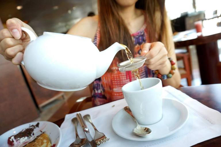 She washed it down with a nice cup of tea. You get to choose the type of tea you want from the list of imported teas.