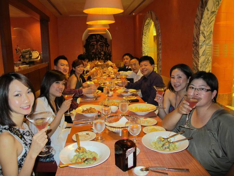 The first order of business for the evening was dinner at the Hotel Michael in Sentosa