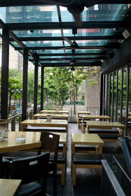 There is an al fresco dining area for those of you who prefer fresh air