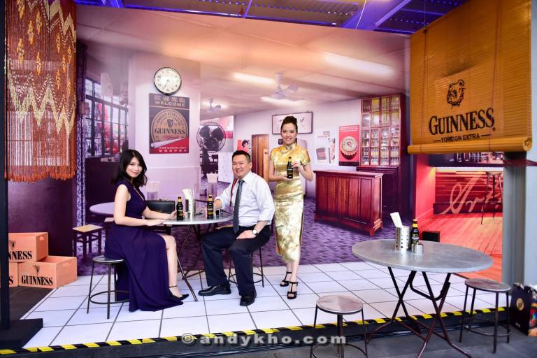 Chloe and me with a pretty Guinness girl in a "coffeeshop" setting