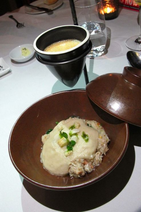 Oyster, Baby Spinach, Mud crab, Truffle Espuma