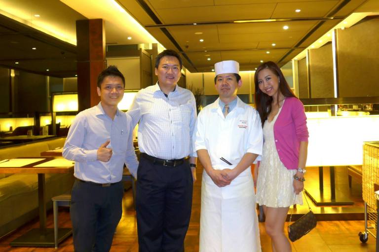 Us with Chef Takahiro and Operations Manager Tony Wong
