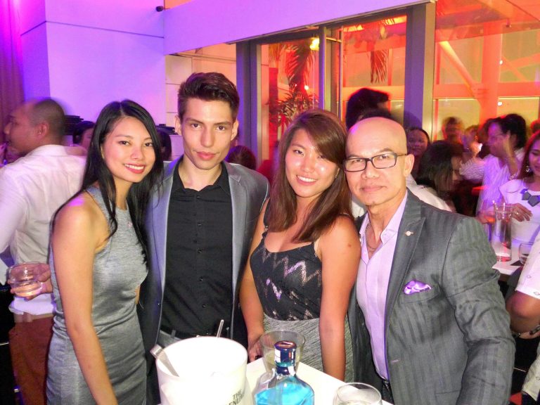 Adrienne and Pamela with model and MC Josiah Mizukami and Wan Ahmad from Naza Italia