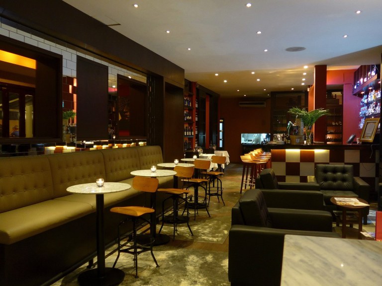 When you step into the restaurant you will first enter the lounge section which houses some high tables as well as sofas. Good for enjoying pre or post dinner drinks.