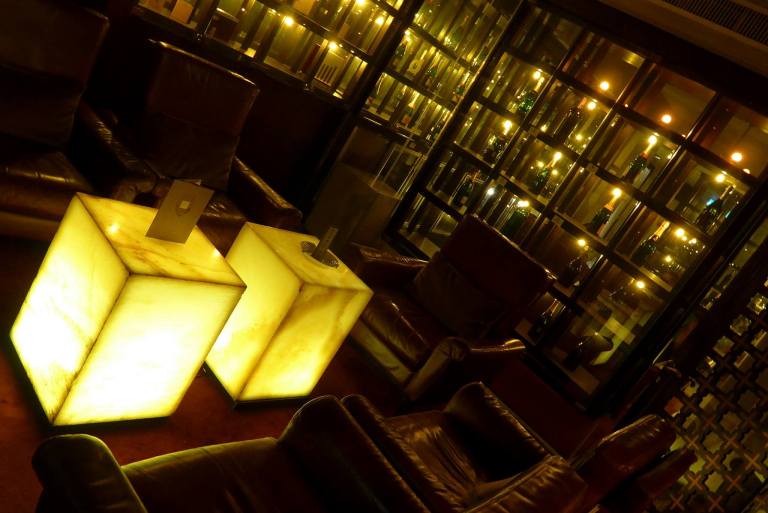 The cigar lounge has some comfy sofas