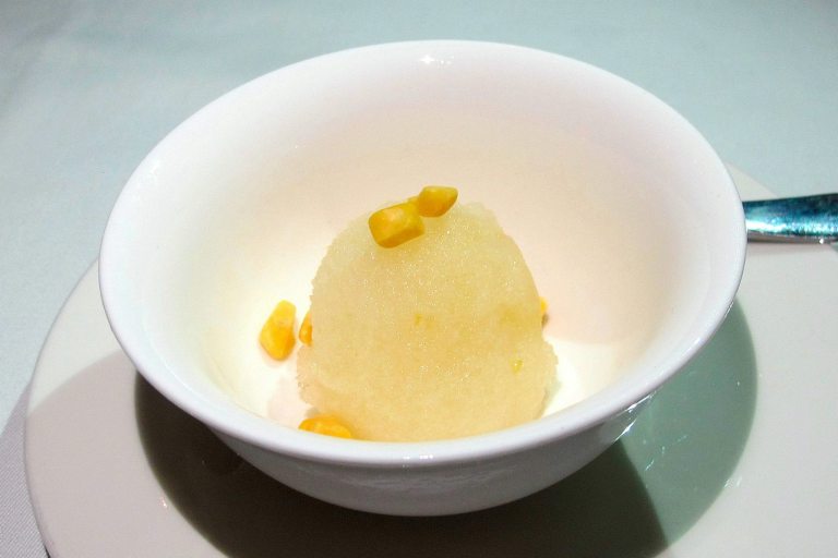 Palate cleanser -Hoegaarden and yuzu sorbet