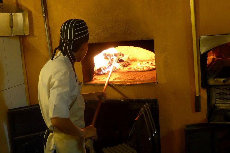 Nerovivo is known for their delicious pizzas which are cooked in this wood fired oven