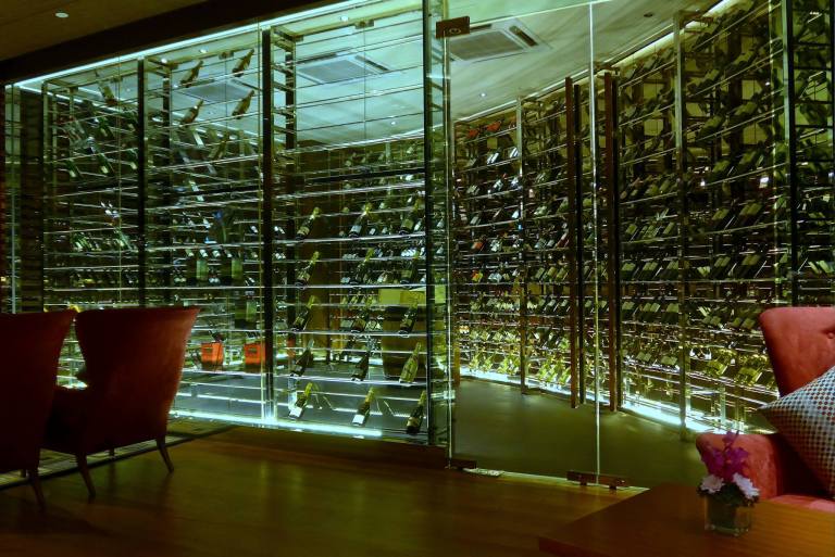 The temperature controlled wine cellar