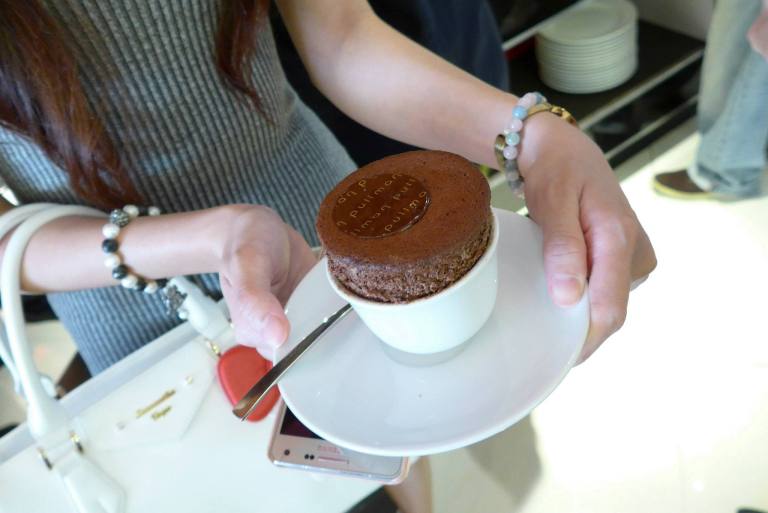We each got a lovely and fluffy chocolate souffle to try