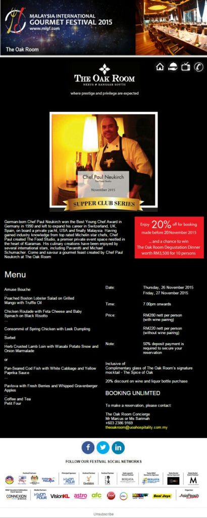 MIGF The Oak Room Supper Club Series Edition