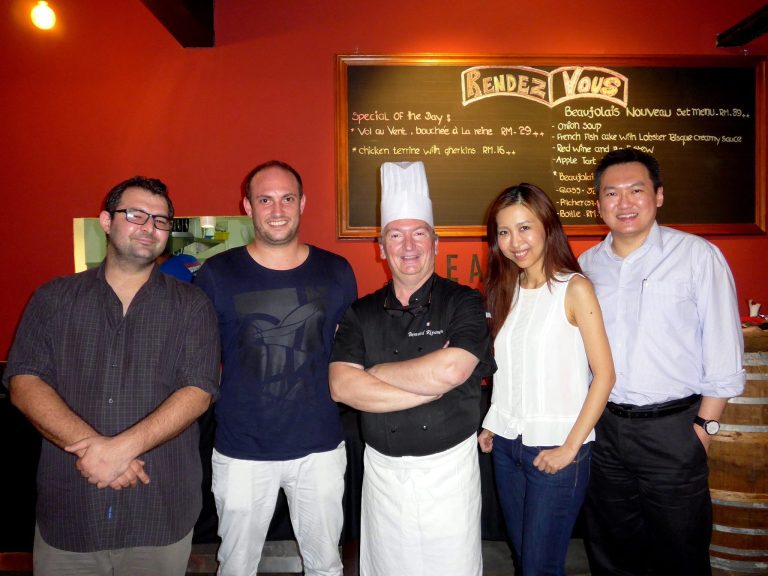 My partner in crime and I with Florian, Arnaud and Chef Bernard