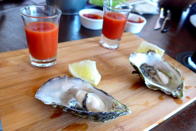 Fresh oysters and Bloody Mary shooters to chase it