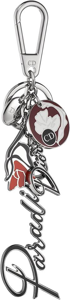 Paradise key chain in metal and multicolor enamel