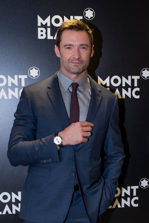 Hugh Jackman wearing Montblanc Heritage Chronométrie Dual Time Vasco Da Gama Limited Edition 238