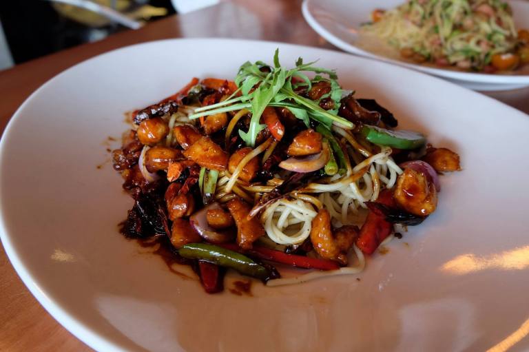 "Kapowww" Spaghetti - RM18.00 - spicy wok fried spaghetti with kung pow chicken