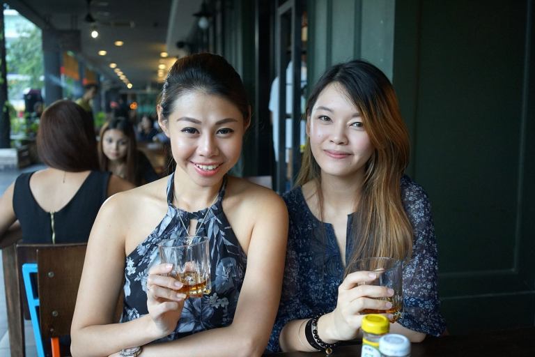 Evonne and Anna chilling over some drinks before the event starts