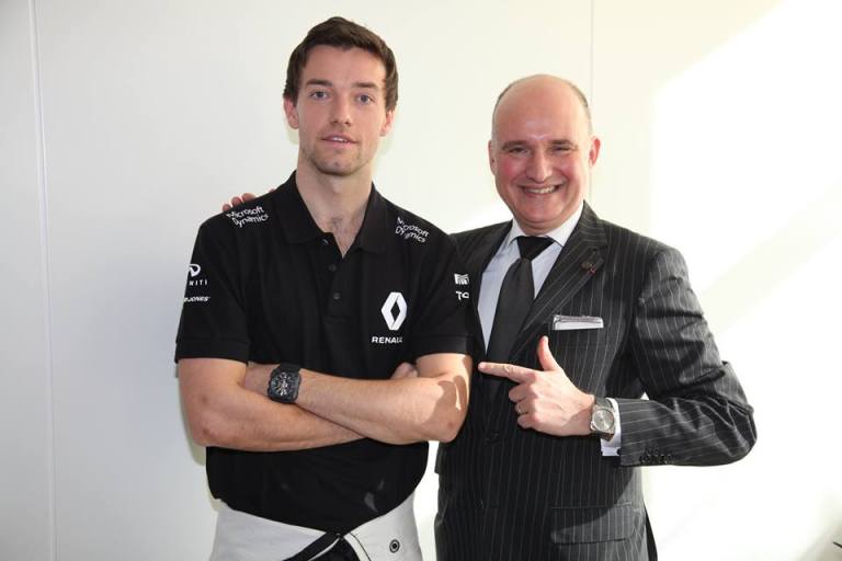 Jolyon Palmer and Mr Carlos Rosillo, CEO of Bell & Ross