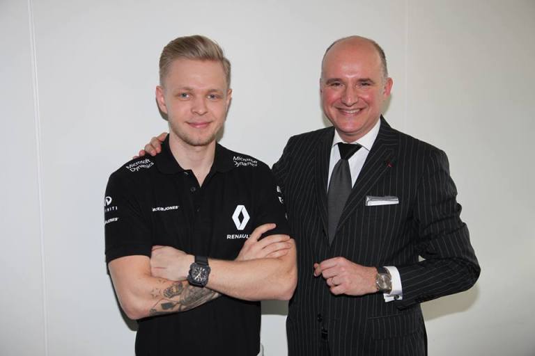 Kevin Magnussen and Mr Carlos Rosillo, CEO of Bell & Ross