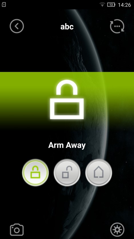 Use it to arm or disarm the alarm system.