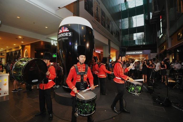 The British Military Marching Band launching the night's festivities
