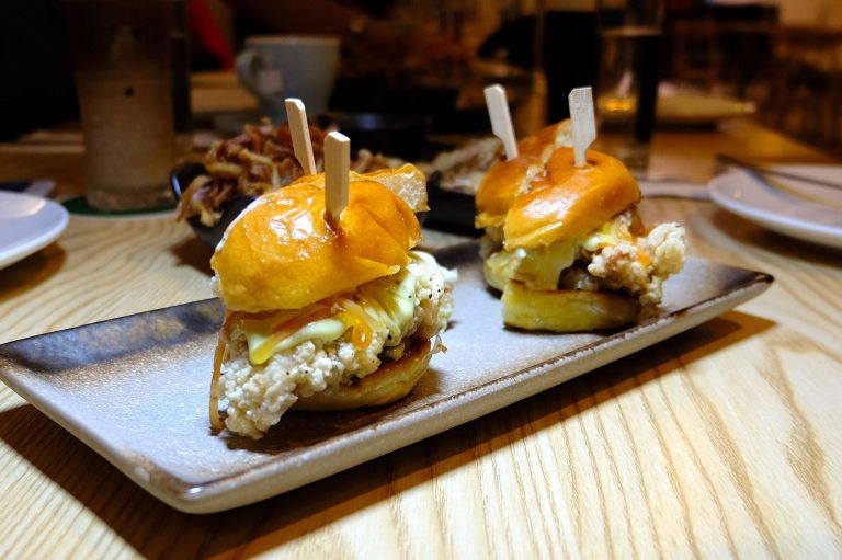 Chicken Karaage Bun with Pickled Papaya and Wasabi Mayo - RM8 per bun