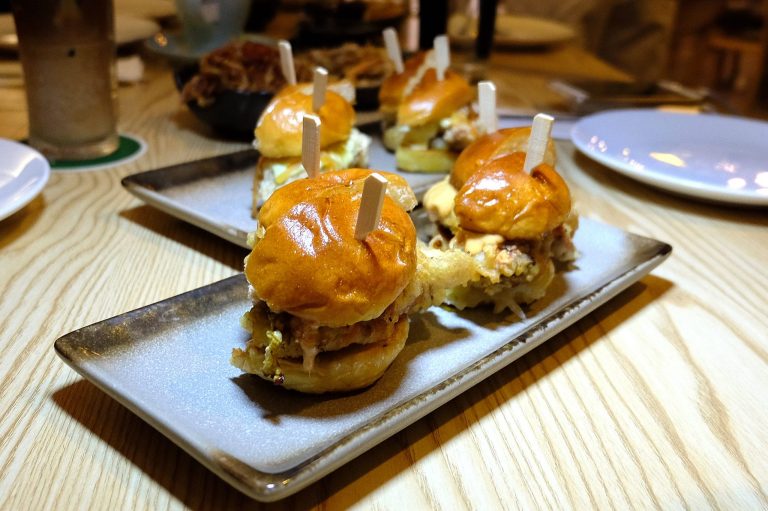 Tiger Beer Battered Soft Shell Crab Buns with Kimchi Mayo - RM12 per bun