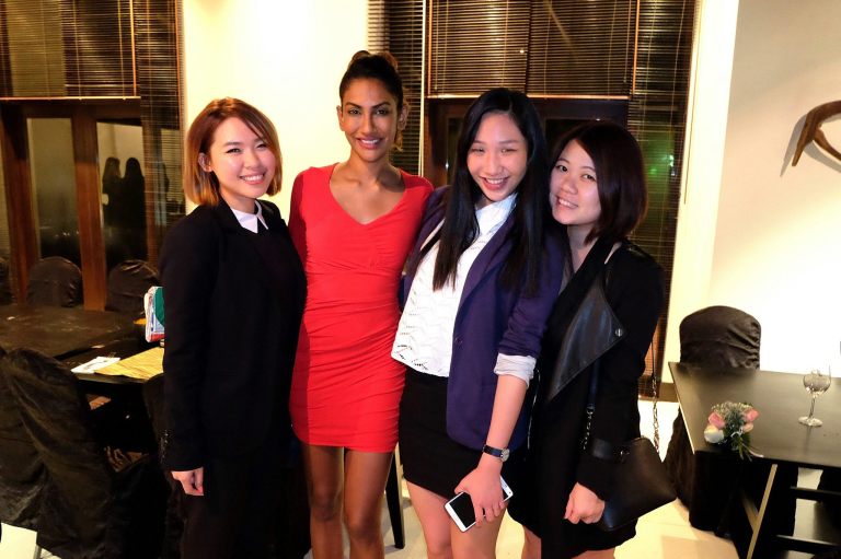 Poova with the girls from Genting group