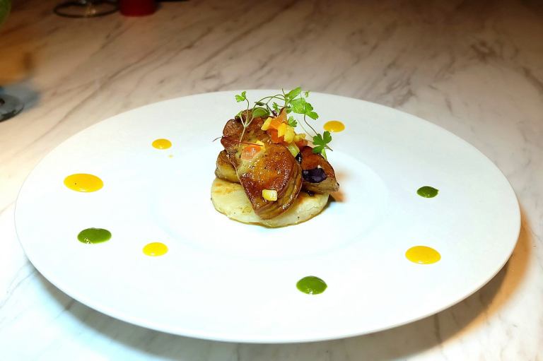 Foie Gras - Pan seared Goose Liver served on a Pineapple slice drizzled with Madagascan Vanilla Pod Infused Honey - RM45