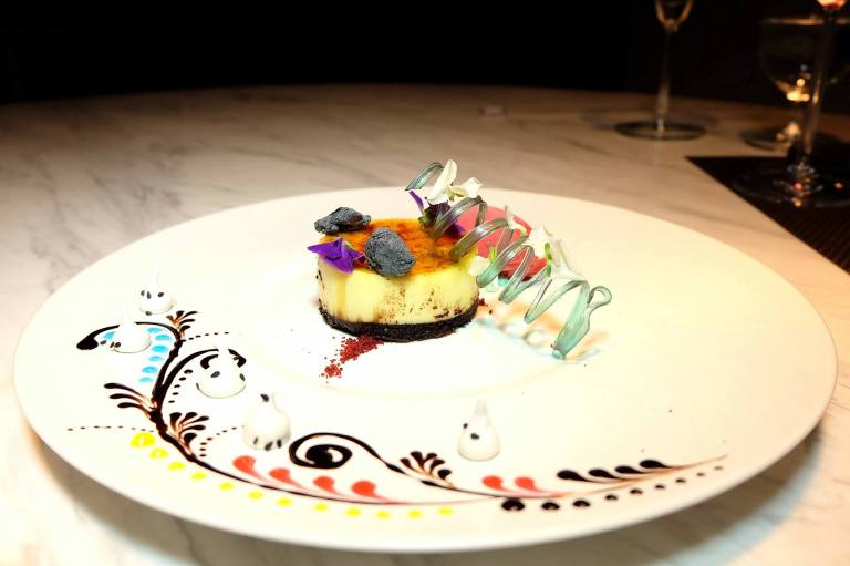 Creme Brûlée with Raspberry Sorbet