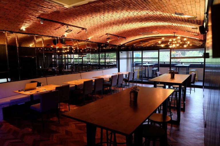 The interior gives you the impression that you're inside a wine cellar