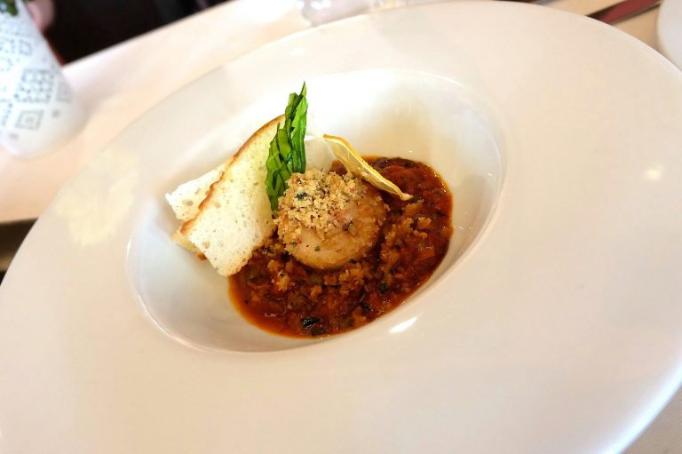 Scallops Alla Puttanesca - RM42.00 - Pan-seared scallop with puttanesca sauce and olive-flavoured bread crumbs