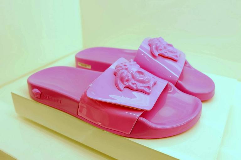 This pair of bright pink footwear especially caught my attention