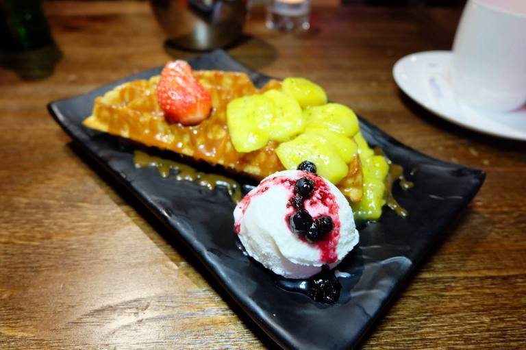 Waffles with Caramelised Butter Scotch and Ice Cream - RM20.00