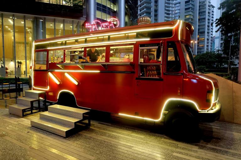 Bang Bang Baller Bar is an old mini bus which has been converted into a bar
