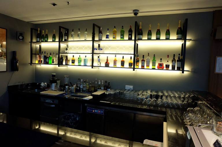 There's a fully stocked bar