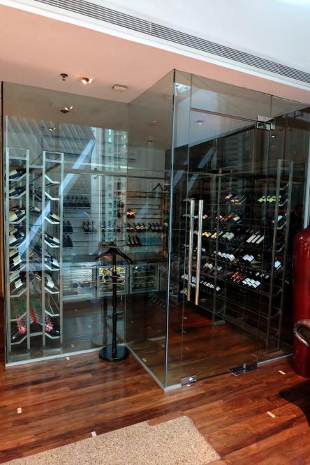 The wine cellar with a good variety of wines