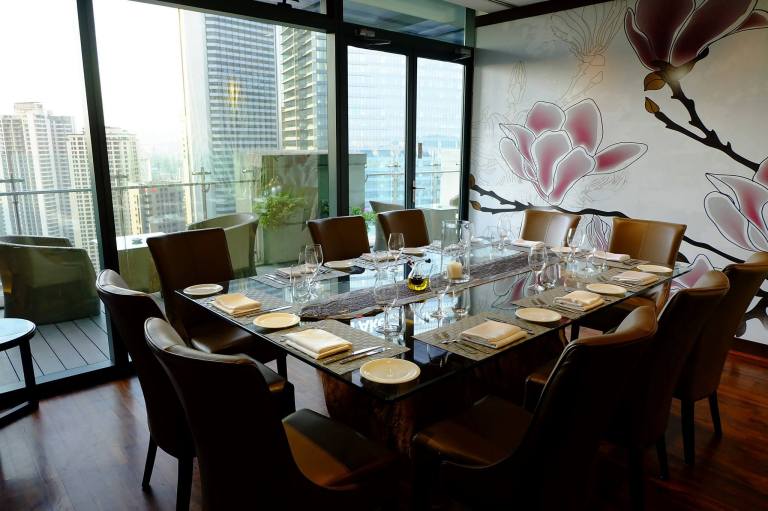 The restaurant has two (2) private dining rooms and an upper deck for larger functions. Pictured here is the smaller meeting room.