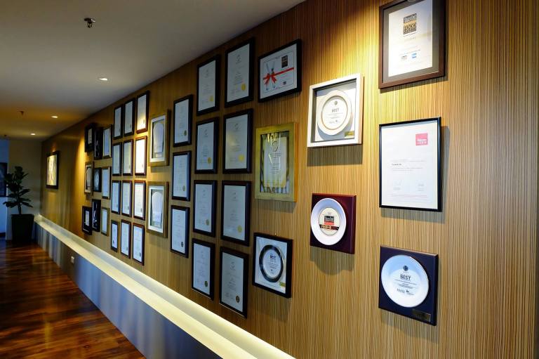 Tanzini's wall of awards and boy have they won many awards!