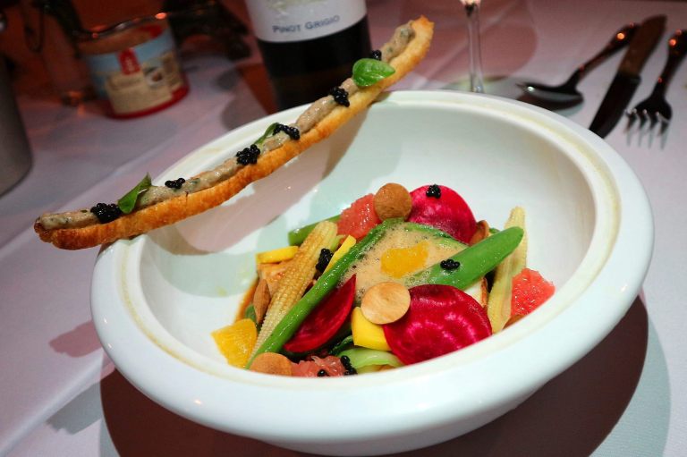 Whole lobster cooked into its juice and served with toasted bread with caviar - RM109.00