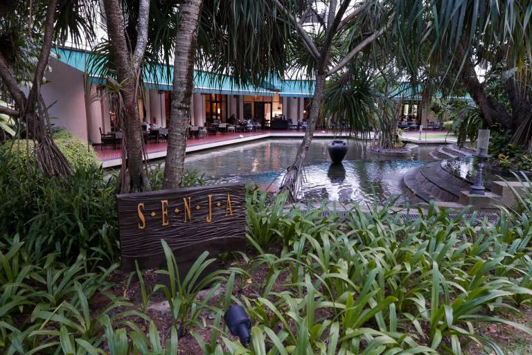 About 50 meters away and a short stroll across the garden is the new Senja which took over The Restaurant at The Club Saujana