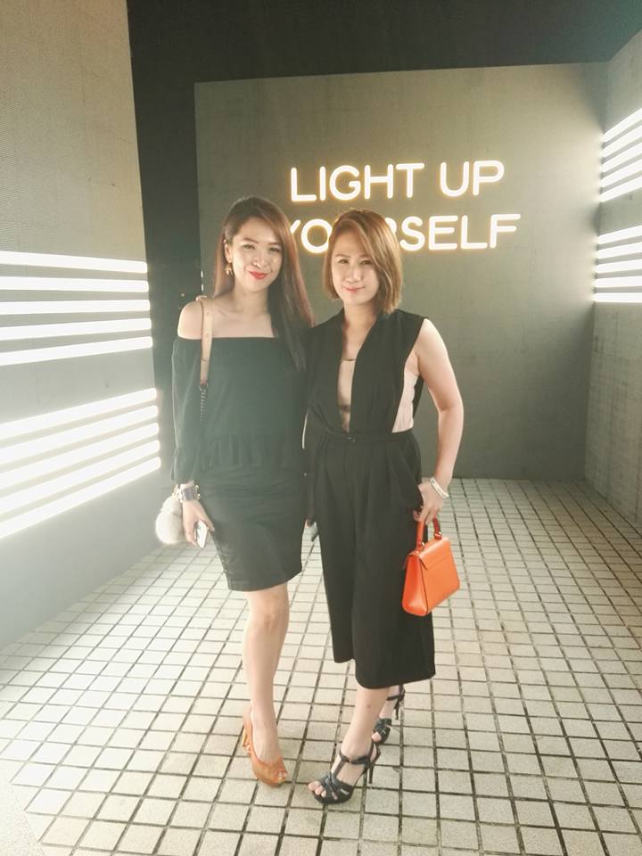 Denise and Kathy in the light tunnel