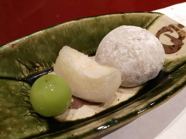 Rice cake stuffed with bean paste (from Shiga)