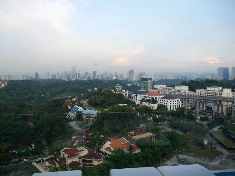 On a clear day the Petronas Twin Towers and KL Tower are visible and you can even see Genting's lights later at night if it's very clear.