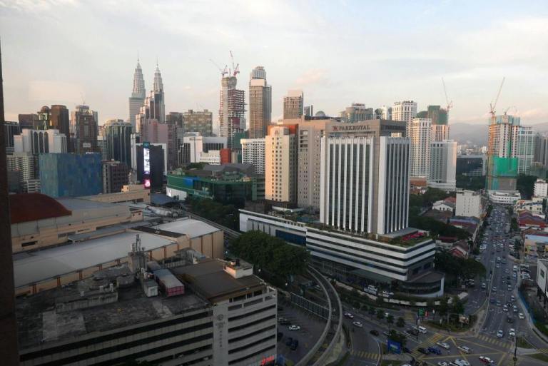 The view from Samplings on the Fourteenth which is on the fourteenth floor of Berjaya Times Square Hotel Kuala Lumpur