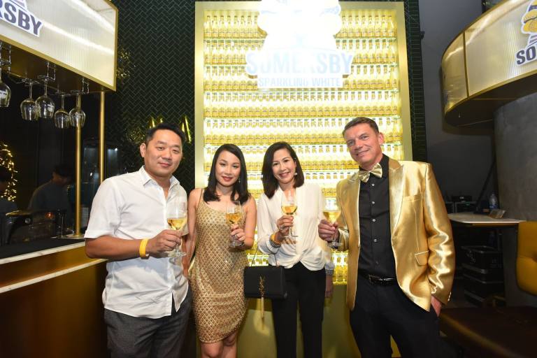 Carlsberg Malaysia Managing Director Lars Lehmann (far right) and HR Director Felicia Teh (2nd from left) with guests