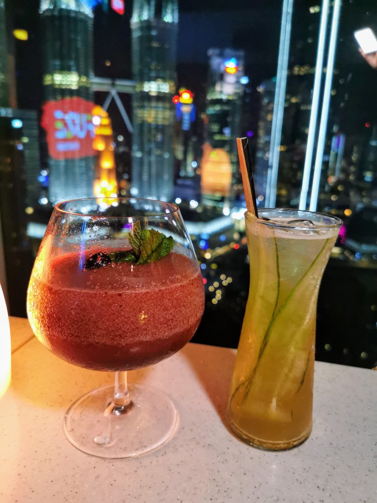 Ceri Ceri cocktail and Jasmine cocktail at Skybar Kuala Lumpur