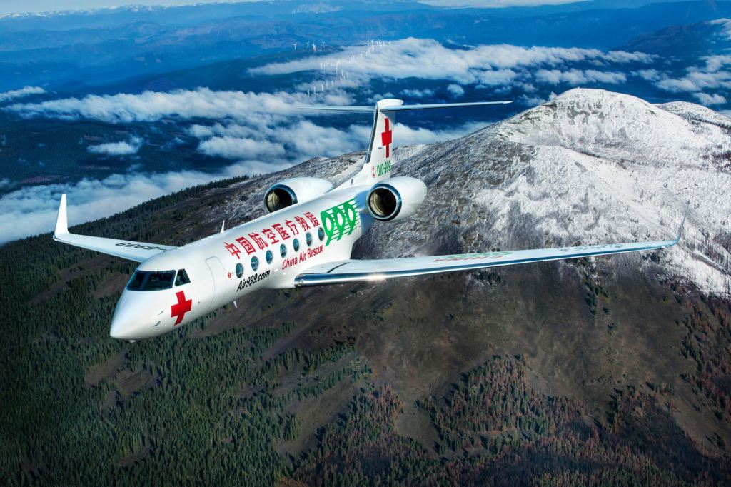 Beijing Red Cross Emergency Medical Center G550 medevac aircraft 