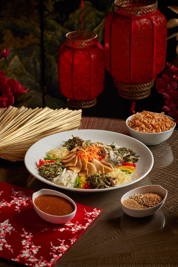 Shellfish Abalone & Crispy Fish Skin Yee Sang