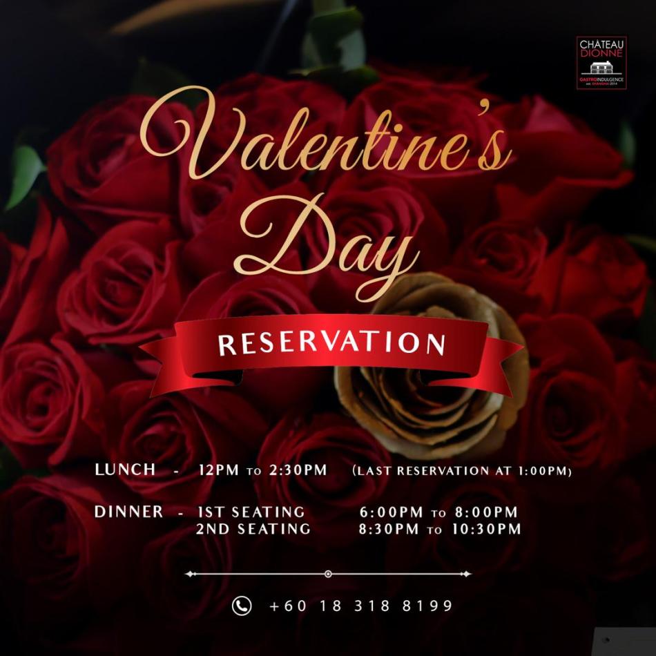 Chateau Dionne Kuala Lumpur Valentine's Day menu